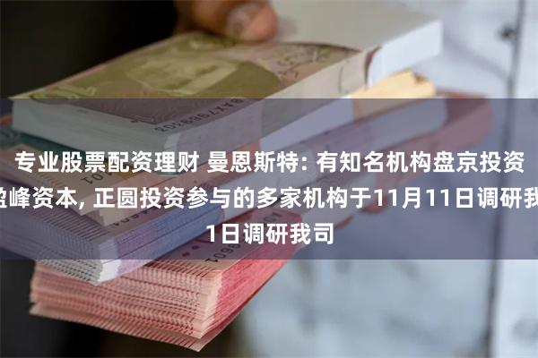 专业股票配资理财 曼恩斯特: 有知名机构盘京投资, 盈峰资本, 正圆投资参与的多家机构于11月11日调研我司