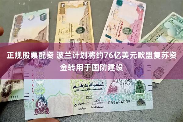 正规股票配资 波兰计划将约76亿美元欧盟复苏资金转用于国防建设
