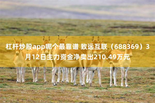 杠杆炒股app哪个最靠谱 致远互联（688369）3月12日主力资金净卖出210.49万元