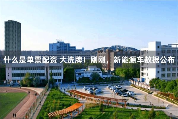 什么是单票配资 大洗牌！刚刚，新能源车数据公布