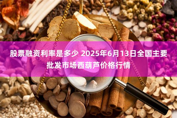 股票融资利率是多少 2025年6月13日全国主要批发市场西葫芦价格行情