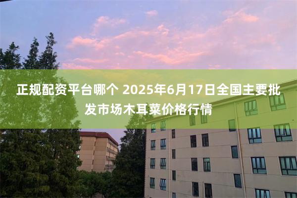 正规配资平台哪个 2025年6月17日全国主要批发市场木耳菜价格行情